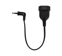 Cable de extensión de alimentación con enchufe macho europeo de 90 grados a toma hembra para PC, computadora, PDU (0.)