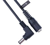 Cable de Extensión de Alimentación de CC DC Ángulo Recto 2.5mm / 5.5mm Jack 2m Conector CCTV Adaptador de Cable Compatible con CCTV Security Camera, IP Camera, DVR Standalone, LED Strip, Monitores