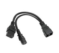 Cable de extensión de alimentación de doble salida, divisor en Y ignífugo para conexiones IEC320C14 a C13 y NEMA5-15R, alta durabilidad, moldeado