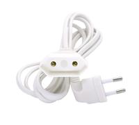 Cable de extensión de alimentación de enchufe macho a hembra de 90 grados Europeo for PC, ordenador, PDU, 0,3 m/0,6 m/1,8 m, Cable en ángulo de curvatura de 2 clavijas EU(White 1.8M)