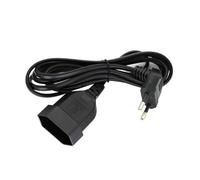 Cable de extensión de alimentación de enchufe macho a hembra de 90 grados Europeo for PC, ordenador, PDU, 0,3 m/0,6 m/1,8 m, Cable en ángulo de curvatura de 2 clavijas EU(Black 1.8M)