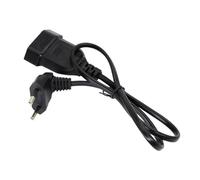 Cable de extensión de alimentación de enchufe macho a hembra de 90 grados Europeo for PC, ordenador, PDU, 0,3 m/0,6 m/1,8 m, Cable en ángulo de curvatura de 2 clavijas EU(Black 0.6M)