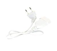 Cable de extensión de alimentación de enchufe macho a hembra de 90 grados Europeo for PC, ordenador, PDU, 0,3 m/0,6 m/1,8 m, Cable en ángulo de curvatura de 2 clavijas EU(White 0.6M)