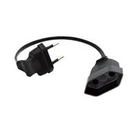 Cable de extensión de alimentación de enchufe macho a hembra de 90 grados Europeo for PC, ordenador, PDU, 0,3 m/0,6 m/1,8 m, Cable en ángulo de curvatura de 2 clavijas EU(Black 0.3M)