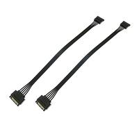 Cable de extensión de alimentación SATA BLLNDX 2 unidades de 11.8 pulgadas negro 15 pines SATA macho a hembra adaptador de cable extensor para HDD, SSD, unidades ópticas, grabadoras de DVD, tarjetas PCI y disco duro