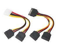 Cable De Extensión De Alimentación Sata, Cable De Alimentación De Disco Duro De 2 Piezas, Cable Adaptador De Distribuidor De 4 Pines IDE 15 Pines SATA Macho a 2 Hembra