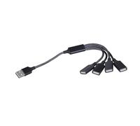 Cable de extensión de alimentación USB de 4 puertos, cable divisor USB para una fácil gestión de dispositivos con concentrador USB para laptop y escritorio