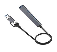 Cable de extensión de aluminio tipo C/USB macho a USB 2.0 + USB 3.0, cable divisor para teclados de PC, laptop, puerto de datos de alimentación USB C