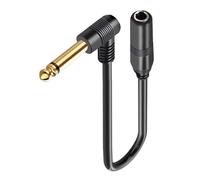 Cable de extensión de audio de ángulo recto, conector de transmisión estable de 1/4 pulgadas, macho a hembra estéreo para guitarras Microphones Mixing Consoles Recordings Studio Equipment Pure Sound