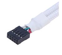 Cable de extensión de audio HD para PC DIY, 15 cm, cable de extensión USB para placa base de computadora, 9 pines, 1 hembra a 2 machos, divisor en Y