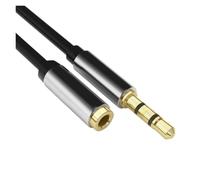 Cable de extensión de Audio Jack de 1/2/3M y 3,5mm, extensor de auriculares estéreo macho a hembra, Cable de cobre, Cable auxiliar chapado en oro Premium(Black,1M)