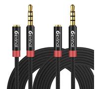 Cable de extensión de auriculares TRRS de 3,5 mm, Adaptador Jack, Cable de extensión Devinal hembra de 4 polos a macho, Conector de audio estéreo mini jack de 2 m