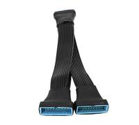 Cable de extensión de cabezal USB 3.0, 19/20 pines 1 a 2 divisores de 1 a 2 clavijas adaptador de extensión USB dentro de la placa principal del ordenador (5.9 pulgadas) Divisor de placa principal de