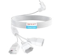 Cable de extensión de cable de alimentación de 5 m, cable de extensión 3 en 1 tipo C enchufe euro a triple tipo C eurobus, 0,75 mm² máx. 2,5 A/250 V para TV PC monitor proyector lámpara de proyector