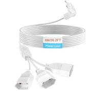 Cable de extensión de cable de alimentación de 8 m, cable de extensión 3 en 1 tipo C enchufe euro a triple tipo C eurobus, 0,75 mm² máx. 2,5 A/250 V para TV PC monitor proyector lámpara de proyector