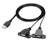 Cable de extensión de Carga USB 2.0, USB 2.0 Macho a 2 USB 2.0 Hembra con Orificio de Tornillo para gabinete de Vino, Hotel, Muebles, instalación de Puerto de Carga USB - 1,5 m