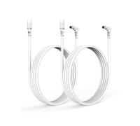 Cable de Extensión de CC Tonton de 4 Metros, Adaptador de Alimentación de 5,5 mm x 2,1 mm, Cable en L de 90 Grados para Cámaras de Vigilancia, DVR, NVR, Tiras LED en Blanco. 4 Metros