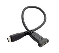 CY USB-C USB 3.1 Tipo-C con agujero de tornillo Montaje en panel macho a hembra Cable de extensión de datos
