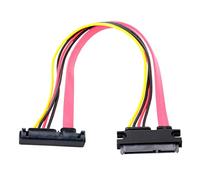 Cable de extensión de datos y alimentación Chenyang SATA III 3.0, 22 pines SATA macho a hembra con ángulo de 90 grados hacia abajo - 30 cm