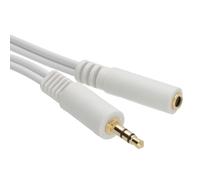 Cable De Extensión De Enchufe De 3.5mm A Toma De 3.5mm BLANCO 20m DORADO