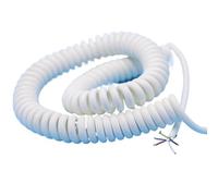 Cable de extensión de energía retráctil, Cable en espiral de 6 núcleos, calibre 24 AWG, cable telescópico 0,2 mm2, blanco, elástico, 3 metros, 9 , 14 , 15 , resorte, bobina retráctil(Stretch 2 meter)
