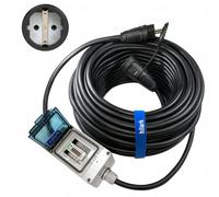 Cable de extensión de goma Schuko, reforzado, con contador de energía, H07RN-...