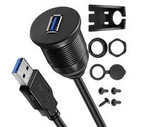 Cable de extensión de montaje auditivo USB 3.0 macho a hembra para coche, camión, barco, motocicleta, panel de salpicadero, 1/2 metros de largo, puerto USB
