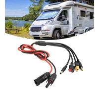 Cable de extensión de panel solar, conector solar de 12 AWG a XT60 cable adaptador con enchufe, cable IP68 resistente de 1 m para estaciones eléctricas portátiles, generadores, camping RV