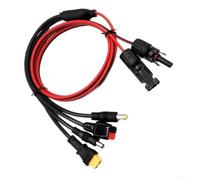 Cable de extensión de panel solar de 12 AWG de alta eficiencia | Para xt60, DC5521, DC7909, puertos bipolares, división de 4 vías, apto para centrales eléctricas