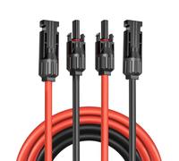 Cable de Extensión de Panel Solar de 6 mm², Alargador de Cable Solar de 1/2/3/5M, Cable de Cable Fotovoltaico con Conectores Hembra y Macho Kit de Adaptador para Panel Fotovoltaico (4mm²5m)