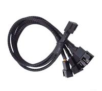 Cable de extensión de ventilador de 4 pines para PWM para refrigeración de PC a dos divisores de tres cuatro canales para cabezales de ventilador de placa base (1 en 4)