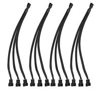 Cable de extensión del divisor del ventilador PWM de 4 pines Cable del divisor negro Cable y adaptador del ventilador, convertidor 1 a 3 del cable de alimentación del ventilador de la computadora PC