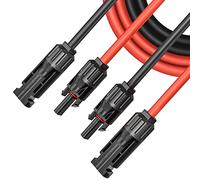 Cable de extensión del panel solar,12 AWG/6mm²Alambre de extensión del panel solar,impermeable Cables de extensión de cable fotovoltaico solar,para Panel Solar Sistema Fotovoltaico(3 meter)