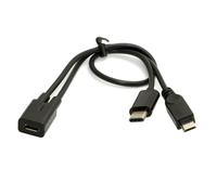 Cable de extensión divisor Micro USB hembra a USB-C tipo C USB3.1 Micro USB macho