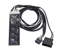 Cable de extensión divisor USB 2.0 de 9 pines de 1 a 4 hembra, con conector de alimentación, adaptador de puerto multilier para PC, concentrador USB interno