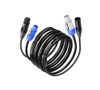 Cable de Extensión DMX512 de 2 M (6,6 Pies), Cable Combinado de Señal XLR de 3 Pines DMX512 con Alimentación de CA para Iluminación de Escenarios,