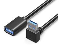 Cable de extensión en ángulo USB 3.0 macho a hembra con ángulo de 90 grados, 5 Gbps, ahorro de espacio y fácil acceso