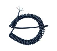 Cable de extensión en Espiral, Cable Espiral telescópico con Resorte, blindado, 5 núcleos, 24 AWG, 0,2 mm Cuadrados, elástico, de 1 a 14 Metros, extensión en(Stretch 13 Meter)