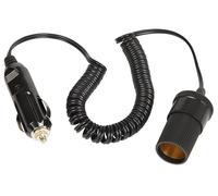 Cable de Extensión en Espiral Enchufe Mechero Macho - Enchufe Mechero Hembra (70cm - 2.1 mts)