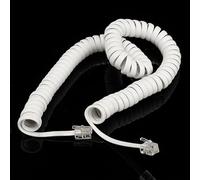 Cable de extensión en espiral para teléfono de 2 m, cable de resorte rizado con conectores RJ10, compatible con varios modelos de auriculares