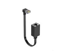 Cable de Extensión Ethernet Cat7 de 15 cm, 10G RJ45, Adaptador Cat7 Macho A Hembra de 90 para PC, Portátil, Cable Ethernet Negro