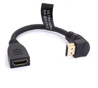 Cable de extensión HDMI 8K, HDMI corto 2.1 macho a hembra, cable de ángulo de 90 grados, adaptador de extensor de 48 Gbps, soporte de 8 K a 60 Hz, 4 K a 120 Hz, HDR dinámico, eARC, VRR, 3D (baja)