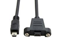 Cable de extensión Mini USB de 5 pines para montaje en panel con tornillos, 50 cm