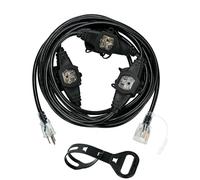 Cable de extensión multi-salida de 20 pies, 4 salidas espaciadas, ideal para luces de jardín, trampas traseras, decoraciones navideñas, divisores de cable listados ETL