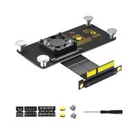 Cable de extensión NVME a PCIE 4 de 5 cm PCIExpress3.0 4 a M convertidores elevadores con ventilador de refrigeración LED NVMe SSDs adaptador