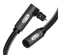 Cable de extensión óptico de 90 grados, conector hembra a enchufe, cable de audio de nailon Toslink para cable de extensión digital para Home Theater Soundbar TV PS4 Xbox (negro, 1,5 ft/0,5 m)