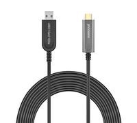Cable de extensión óptico USB A a C USB 3.1 Gen2 10 Gbps 15M 50FT Compatible con Microsoft Azure Logitech Camera Aver & Vaddio & Barco ClickShare Pantalla táctil Kinect Oculus VR Intel RealSense.
