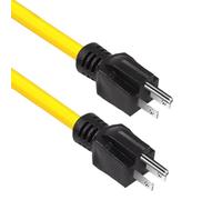 Cable de Extensión para Exteriores de Alta Resistencia | Clavija 5-15P Macho a Macho Cable Ignífugo | Alargadera de Exterior | para Hogar Taller Garaje Sótano Cocina Sala de Estar Obra Almacén
