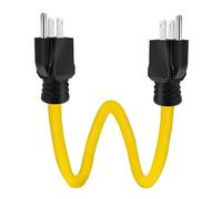 Cable de Extensión para Exteriores de Alta Resistencia, Clavija 5-15P Macho a Macho Cable Ignífugo, Alargadera de Exterior, para Cocina Salón Obra Almacén Garaje Taller Sótano