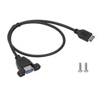 Cable de extensión para panel frontal USB 3.1, USB 3.0 tipo A hembra, montaje en panel, 50 cm, transmisión de alta velocidad, compatible con ASUS